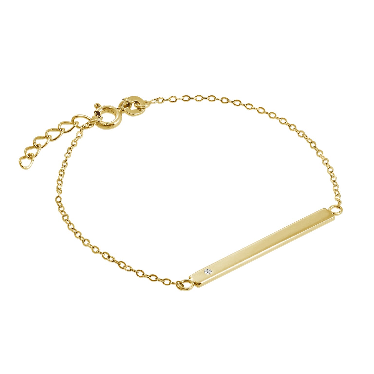 Sterling silver & top 14k gold bracelet