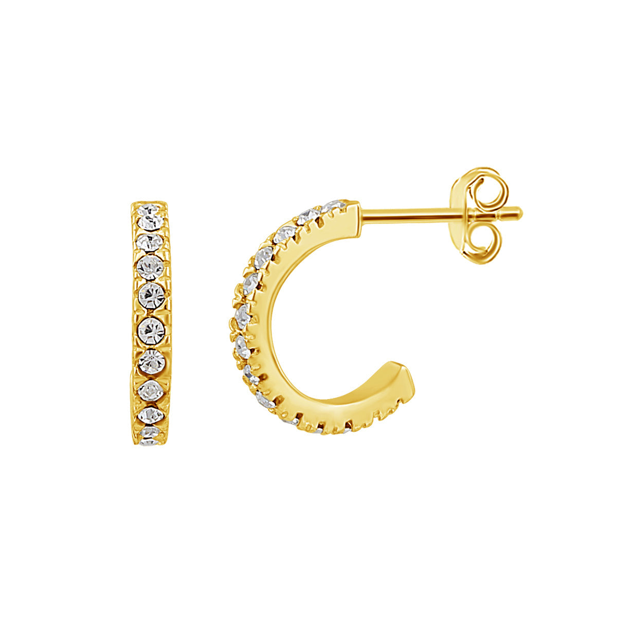 K009-10pairs-Gold Plated-10mm Cubic selling Stud Earrings- For Half Drilled Beads Ear post-Silver Post