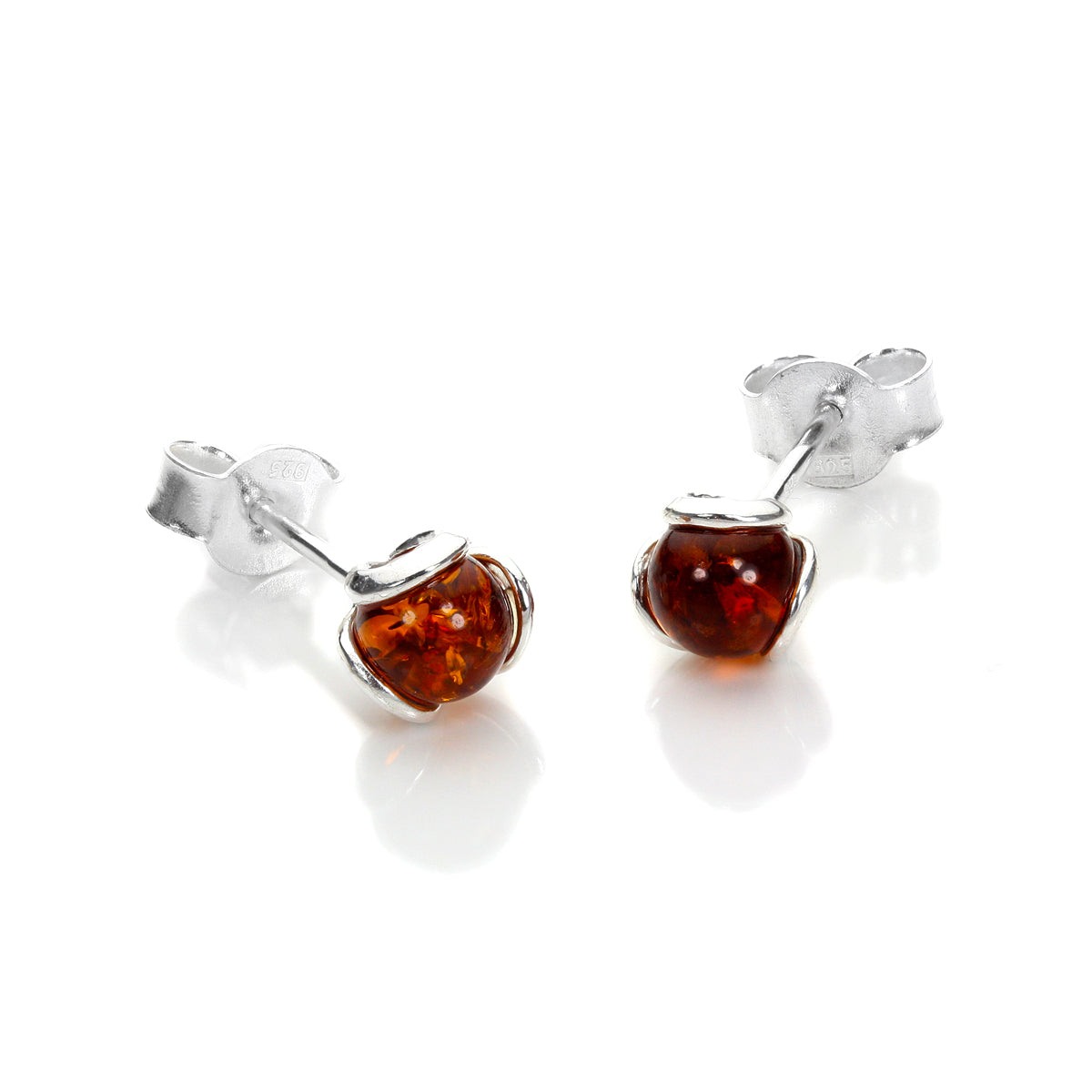 Silver Amber Earrings, Silver Stud Earrings, sale Amber Jewellery