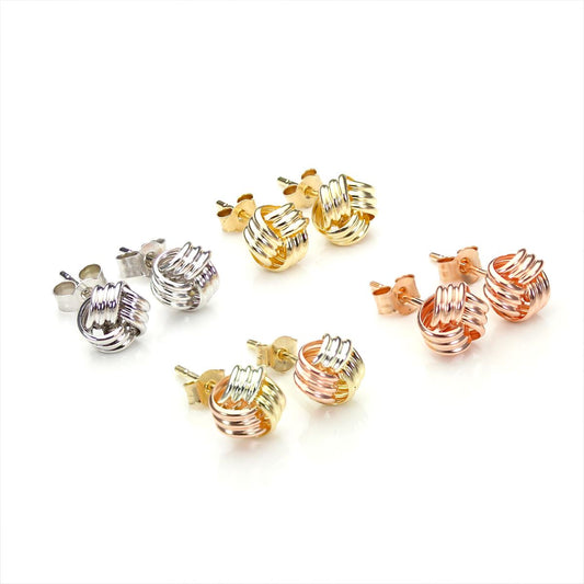 9ct Yellow Gold 6mm Knot Stud Earrings