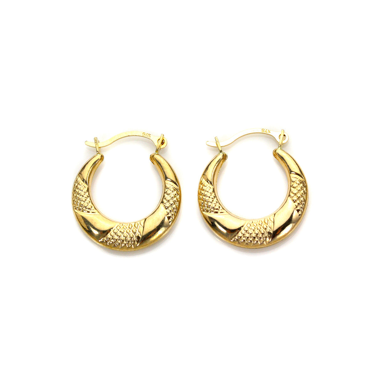 9ct Gold Triple Twist Creole Hoops