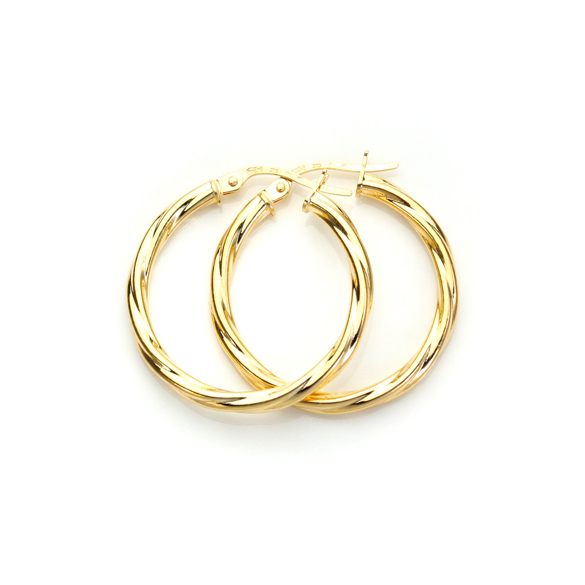 9ct Yellow Gold Twisted Creole Earrings