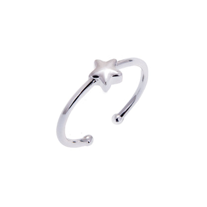 Sterling Silver Star Slider Bead Ring