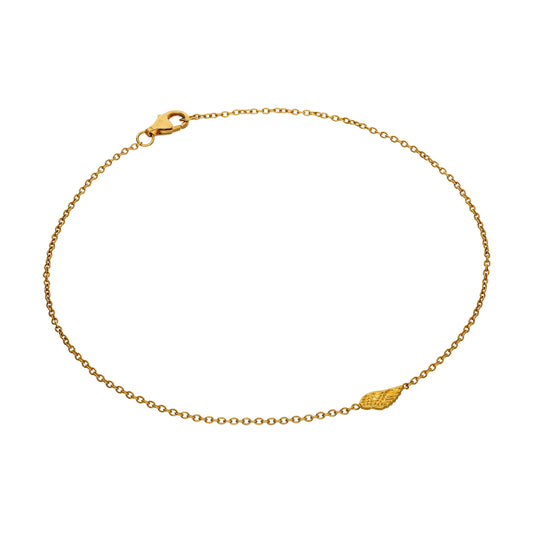 Fine Gold Plated Sterling Silver Wing Belcher Anklet