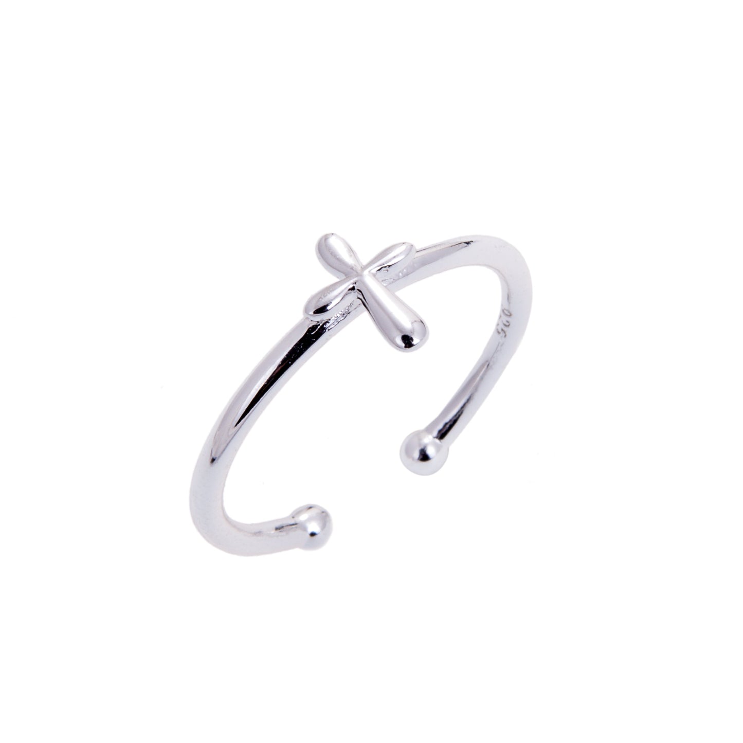 Sterling Silver Cross Justerbar Ring