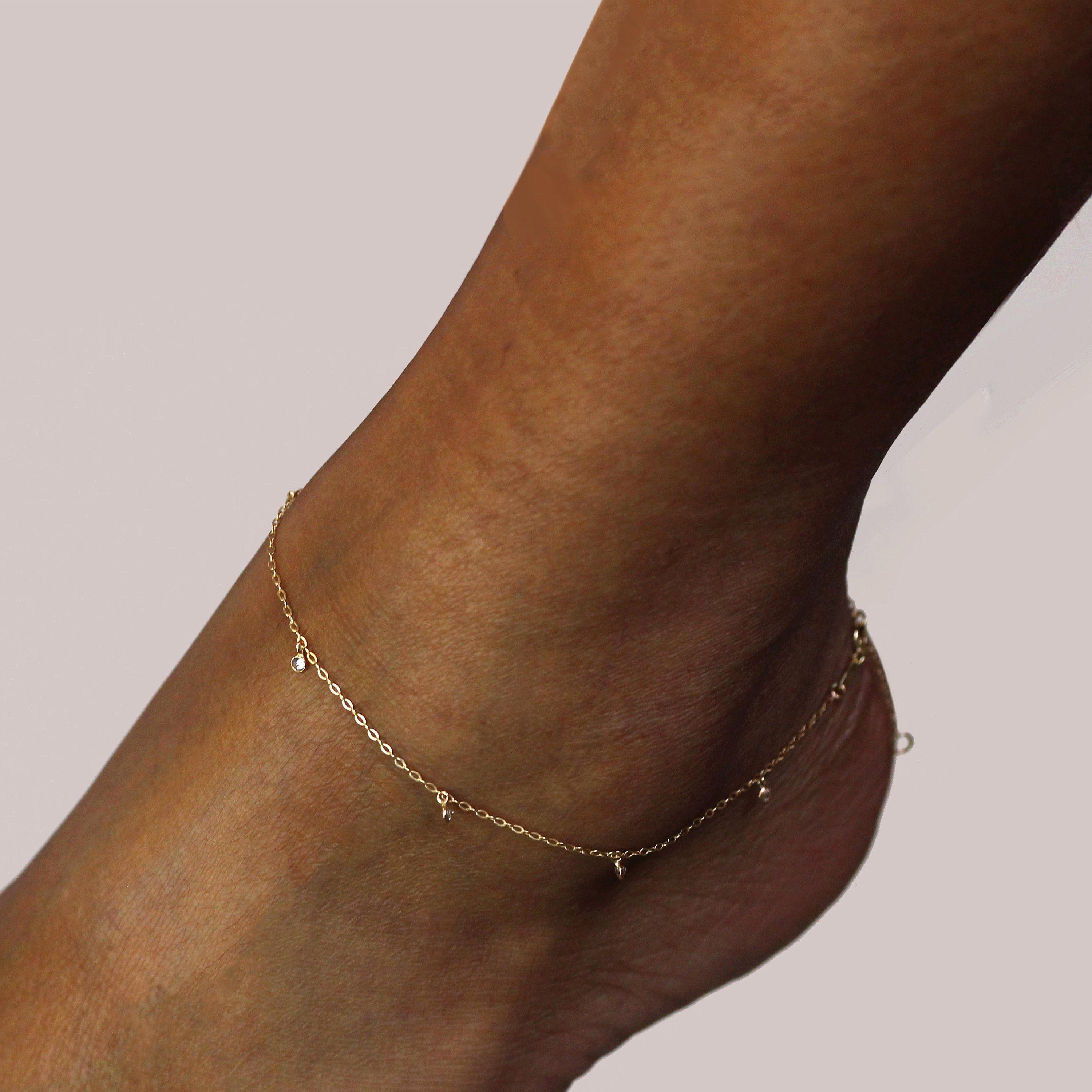 FINAL MARKDOWN 10k Gold outlet CZ Anklet