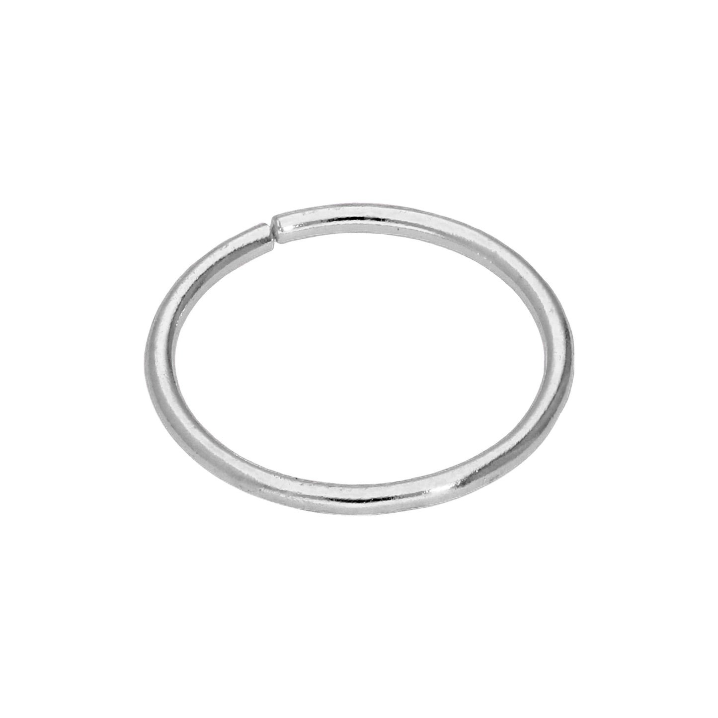 9ct White Gold 22Ga Plain 7mm Nose Ring