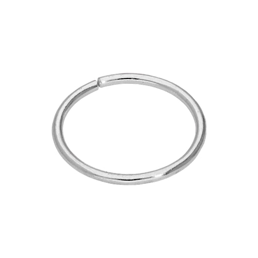 9ct White Gold 22Ga Plain 7mm Nose Ring