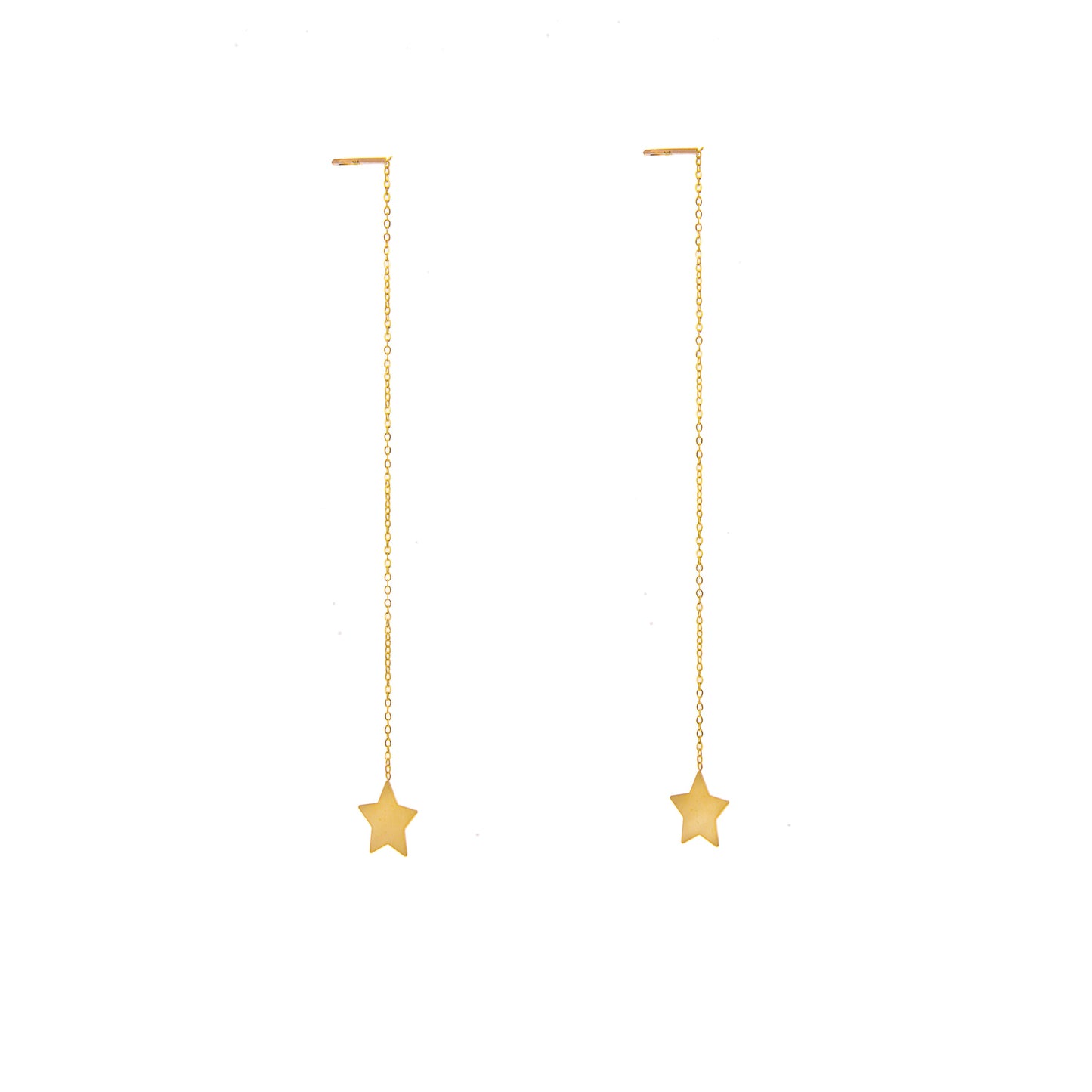 9ct Gold Star Pull Through Earrings