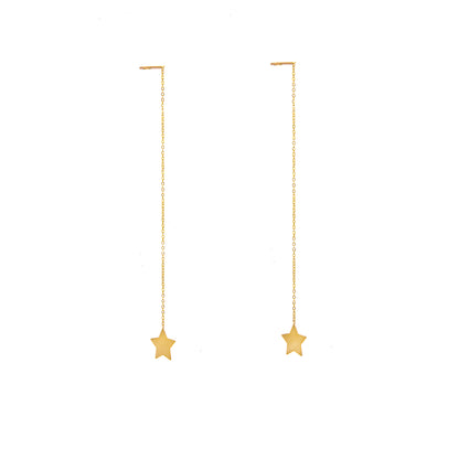 9ct Gold Star Pull Through Earrings