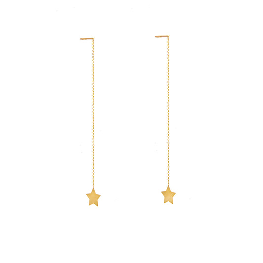 9ct Gold Star Pull Through Earrings