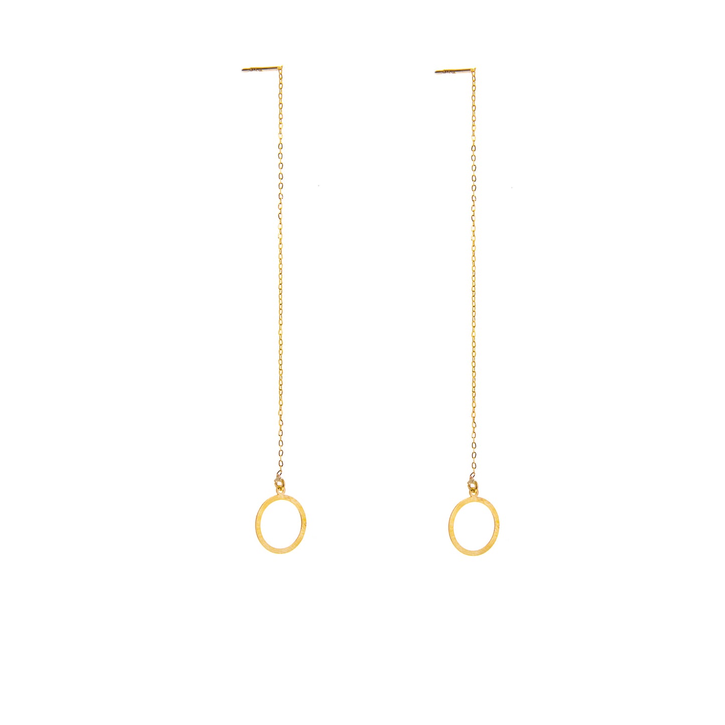 9ct Gold Karma Circle Pull Through Earrings