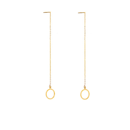 9ct Gold Karma Circle Pull Through Earrings