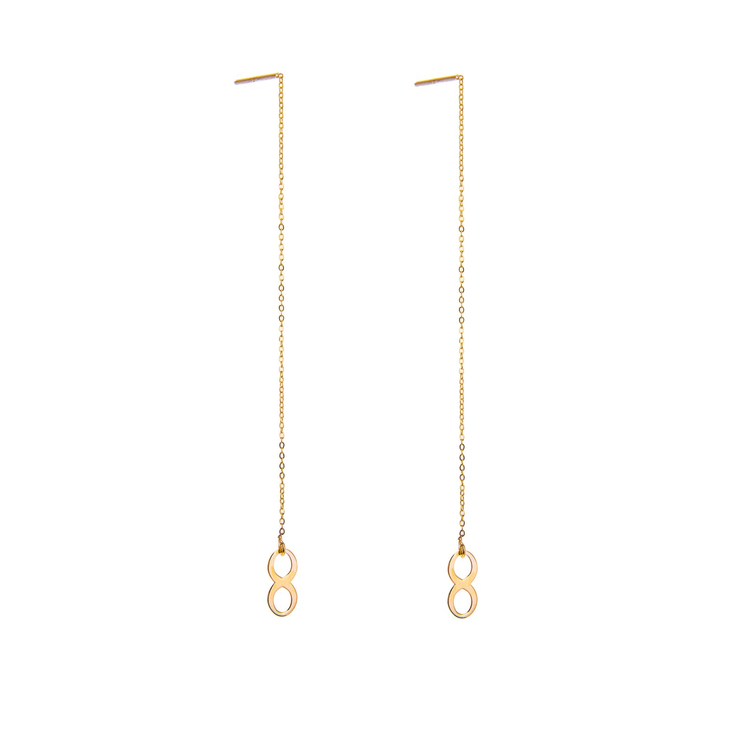 9ct Gold Infinity Pull Through Earrings