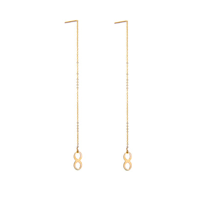 9ct Gold Infinity Pull Through Earrings