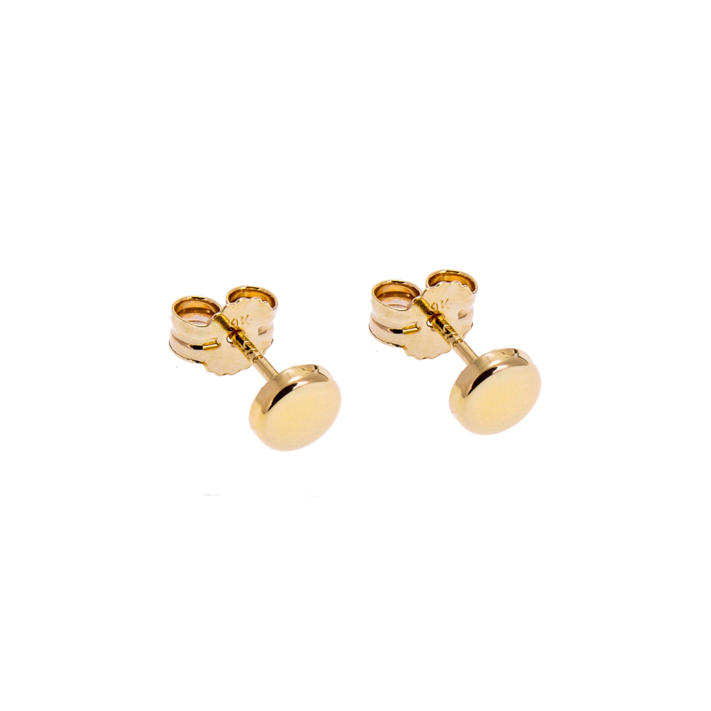 9ct Gold Circle Round Stud Earrings