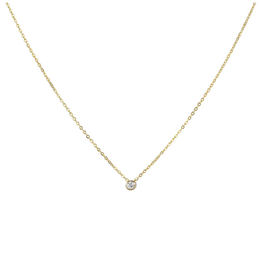 9ct Gold Rubover 0.03ct Diamond 16 Inch Necklace