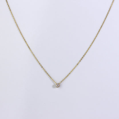 9ct Gold Rubover 0.03ct Diamond 16 Inch Necklace