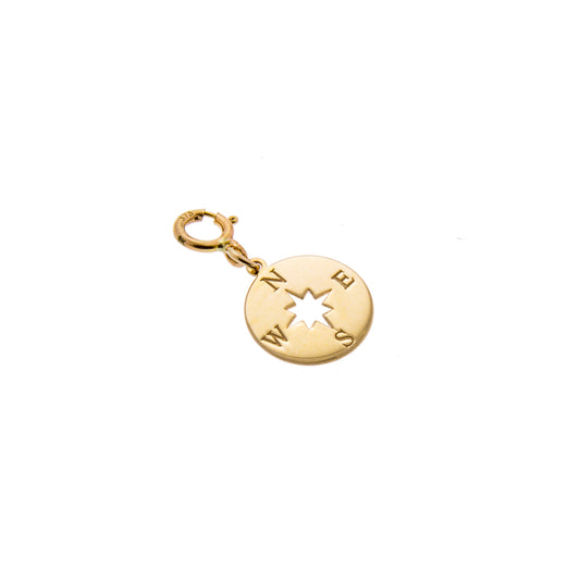 9ct Yellow Gold Compass Clip on Charm