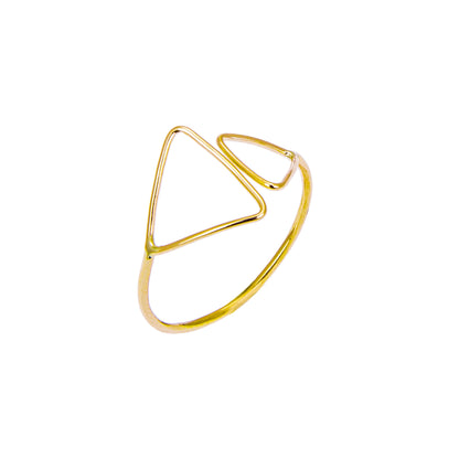 9ct Yellow Gold Double Open Triangle Adjustable Ring