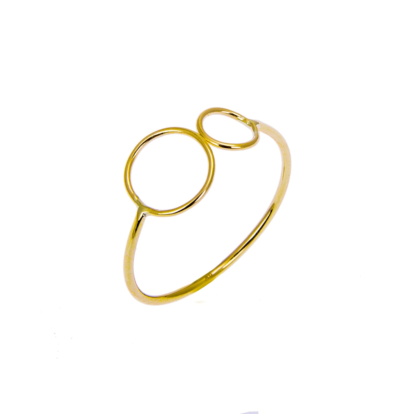 9ct Yellow Gold Double Open Circle Adjustable Ring