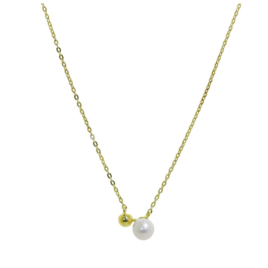 9ct Gold Ball Freshwater Pearl Necklace