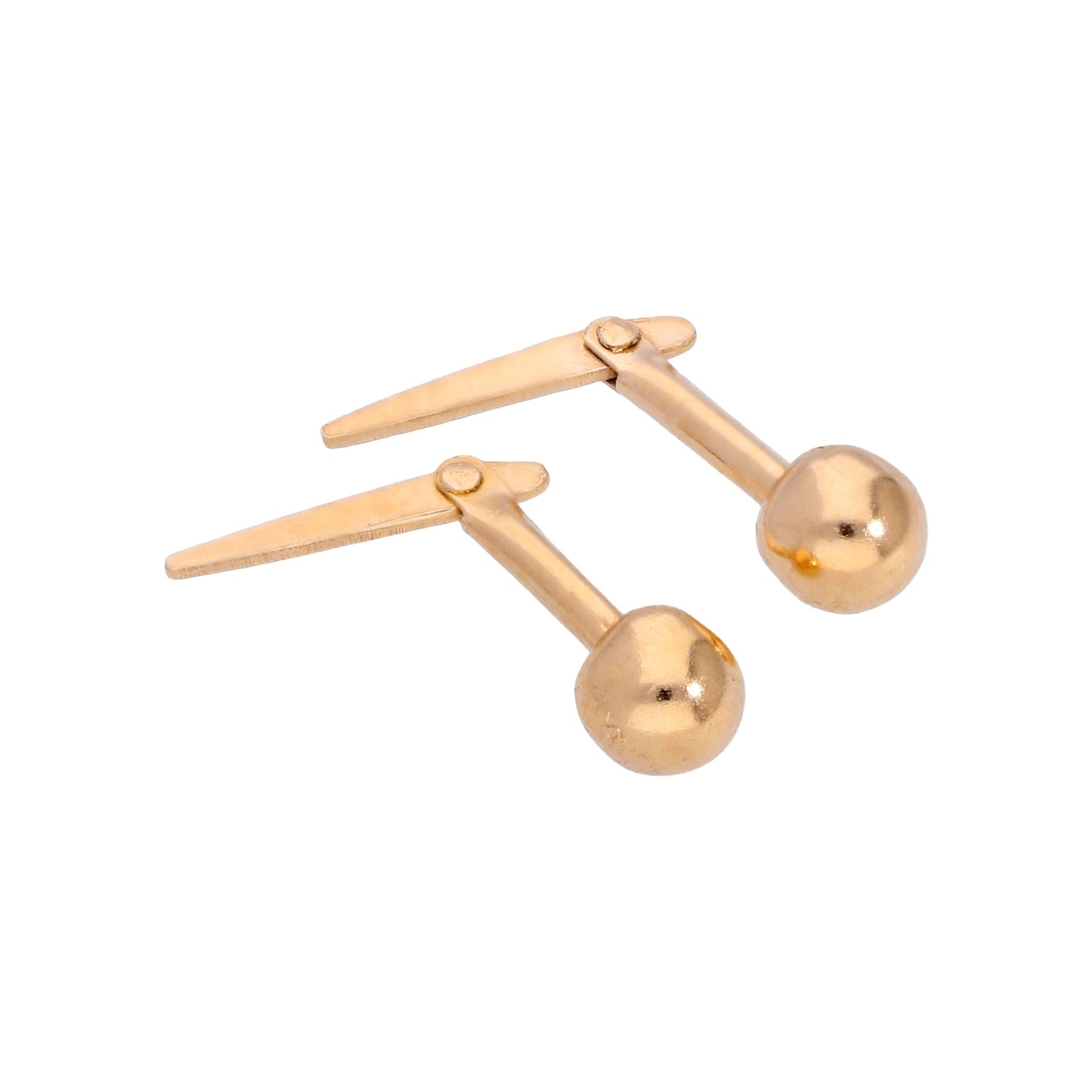 Gold Plated Sterling Silver Andalok Ball Stud Earrings 3mm -5mm