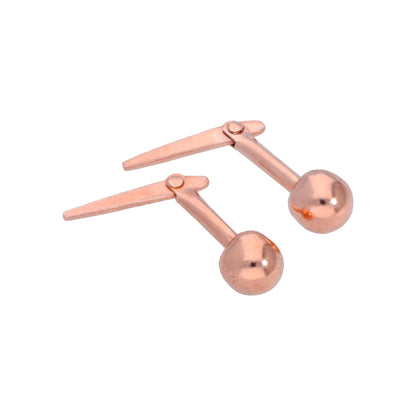 Rose Gold Plated Sterling Silver 3-5mm Ball Andralok Stud Earrings