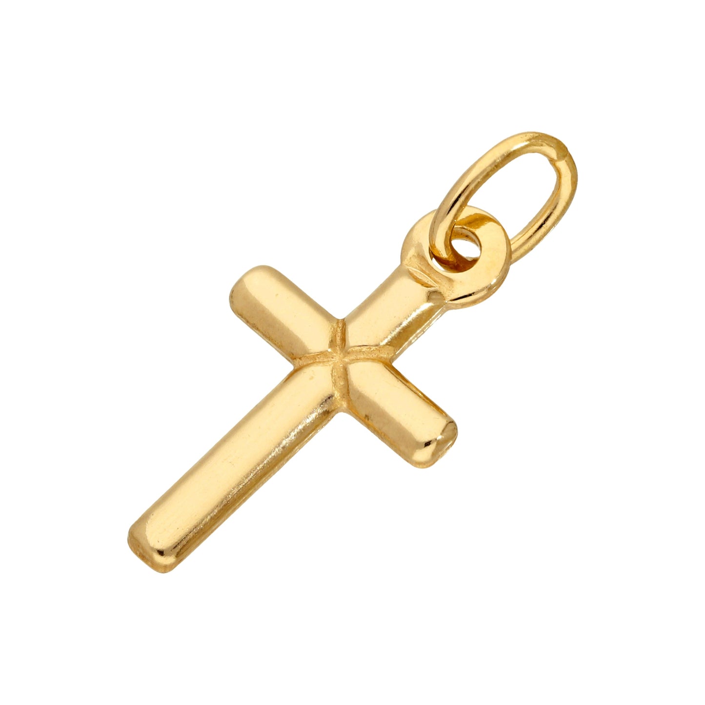 Gold Plated Small Plain Sterling Silver Cross Charm