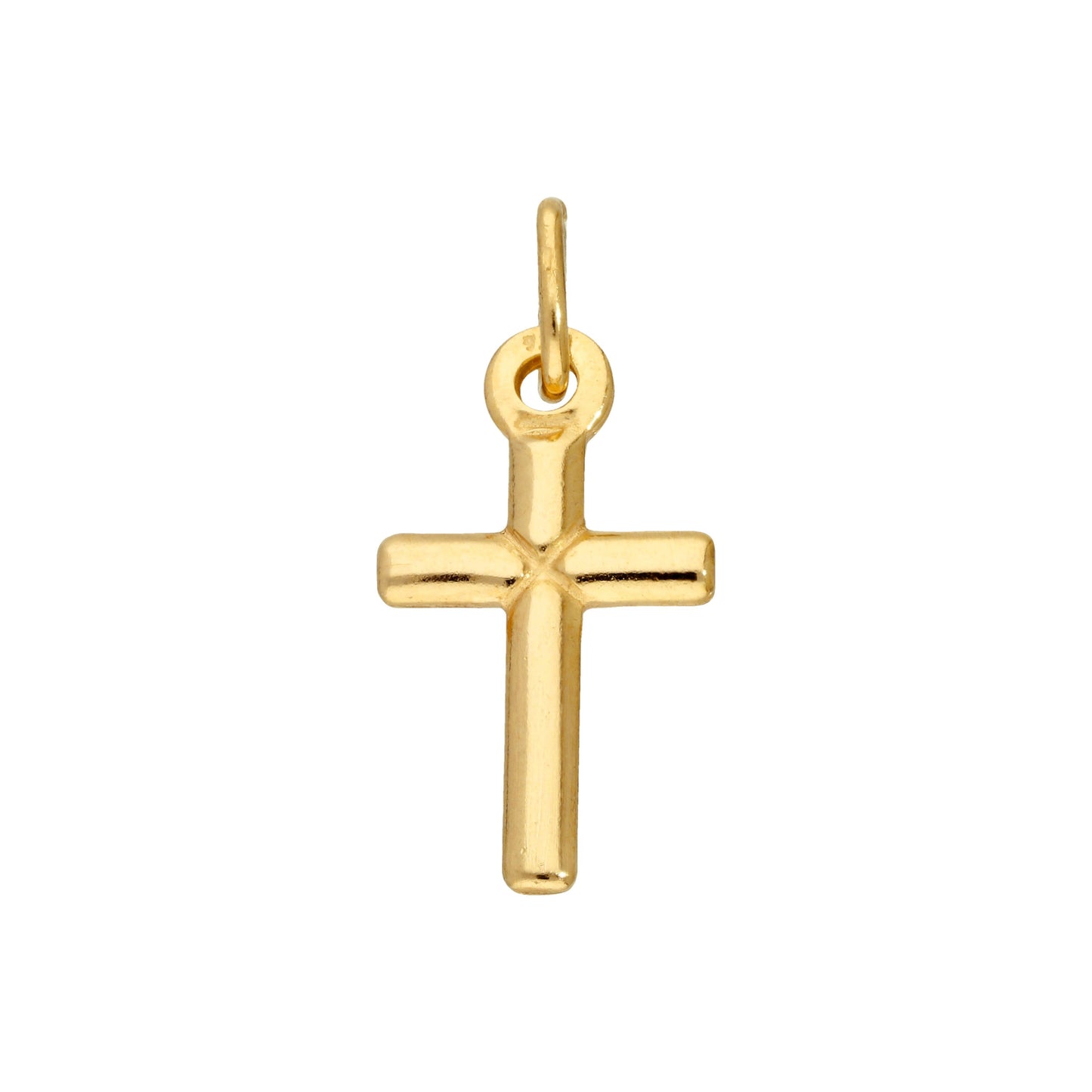 Gold Plated Small Plain Sterling Silver Cross Charm