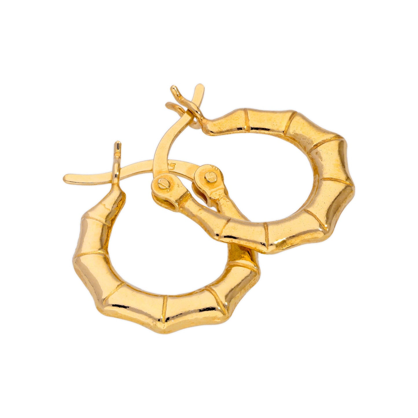 Gold Plated Sterling Silver 13mm Hoop Creole Earrings