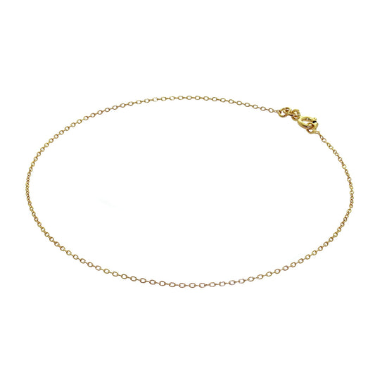 Fine Gold Plated Sterling Silver Belcher Anklet - 10 Inches