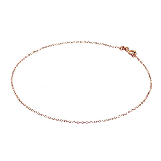 Fine Rose Gold Plated Sterling Silver Belcher Anklet - 10 Inches