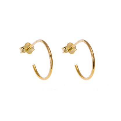 Gold Plated Sterling Silver Open 8-16mm Hoop Stud Earrings