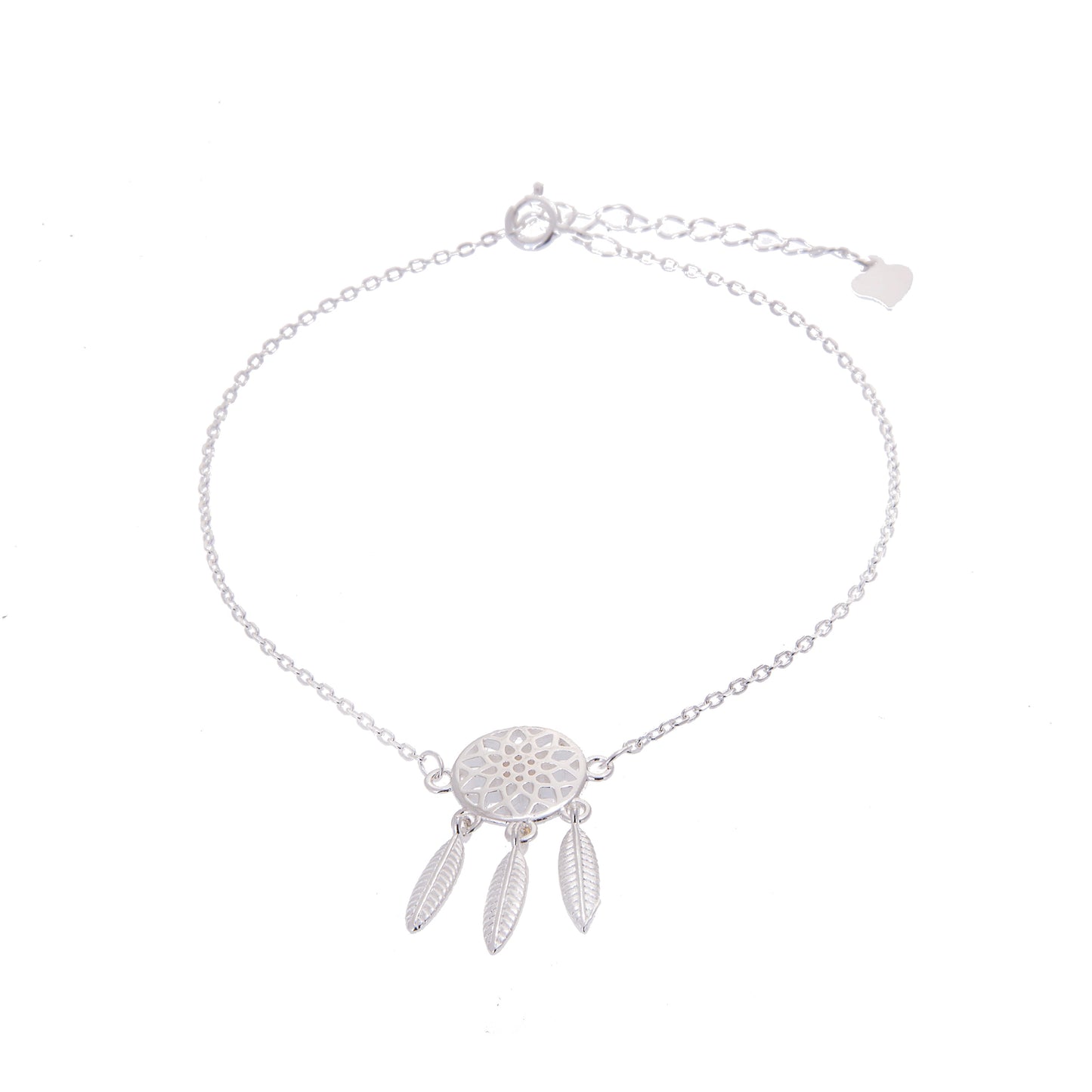 Sterling Silver Dream Catcher Adjustable Bracelet