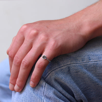 Sterling Silver Dot Minimalist Adjustable Ring