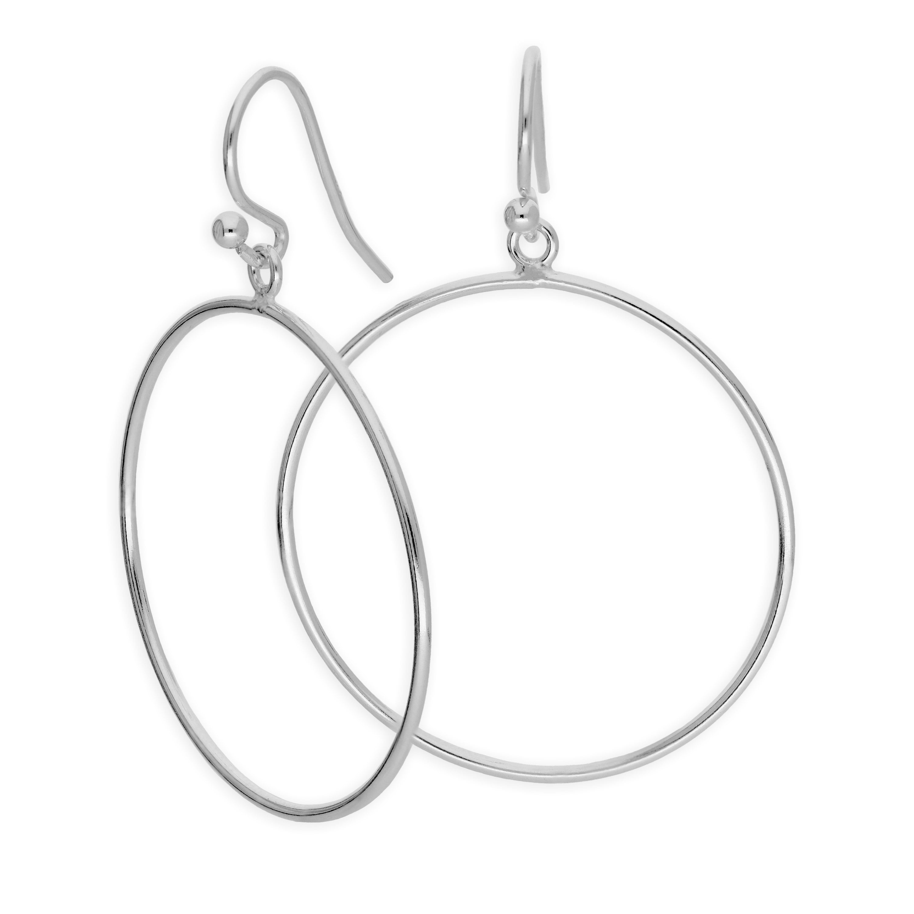 Sterling silver circular drop earrings hotsell