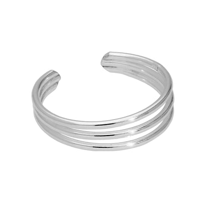 Sterling Silver Triple Wire Open Adjustable Ring