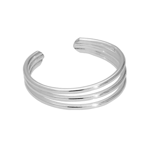 Sterling Silver Triple Wire Open Adjustable Ring