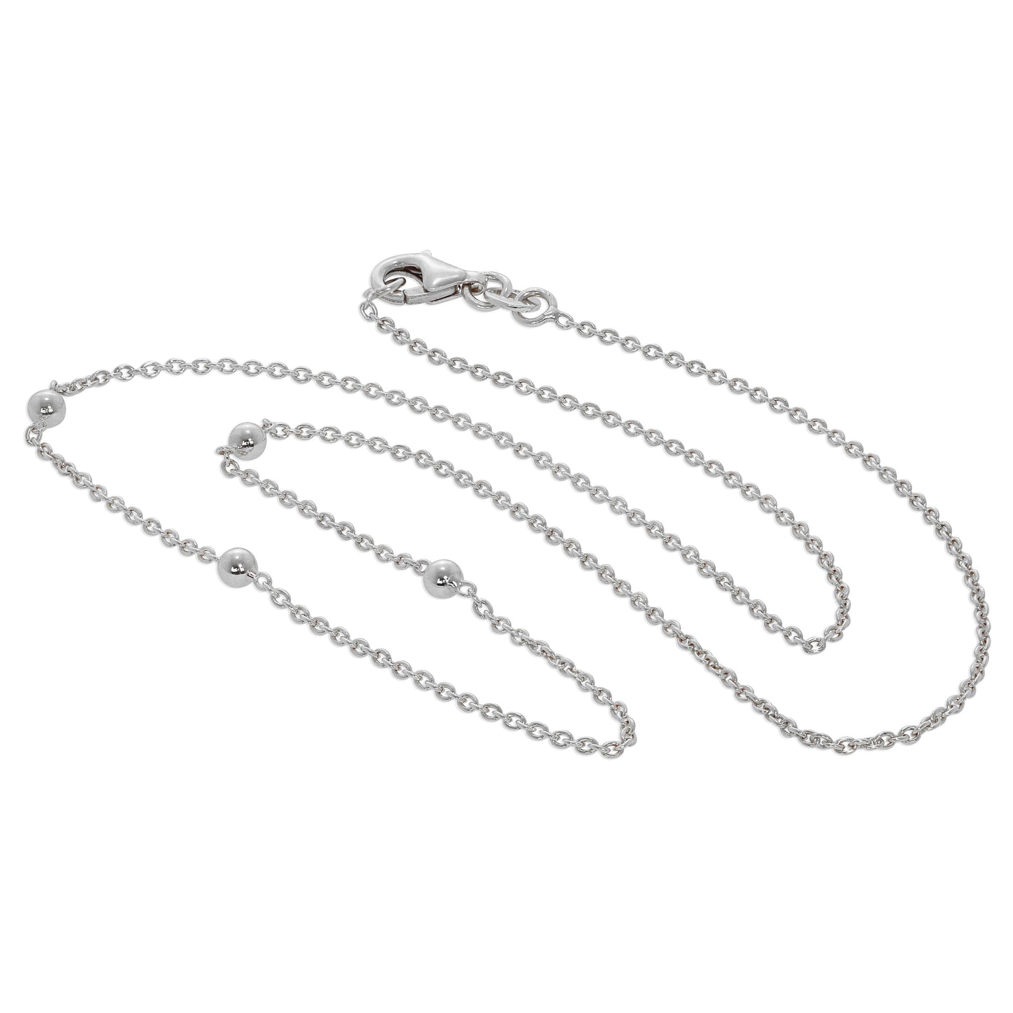 Sterling Silver 16 Inch Bobble Ball Chain Necklace