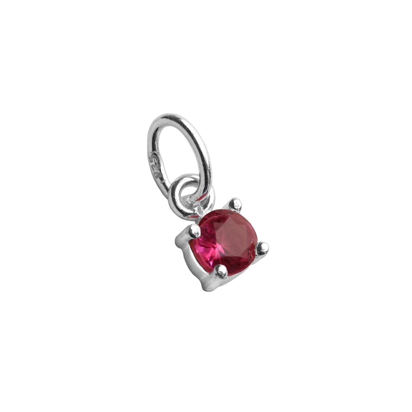 Sterling Silver Tourmaline CZ October Birthstone Claw Charm