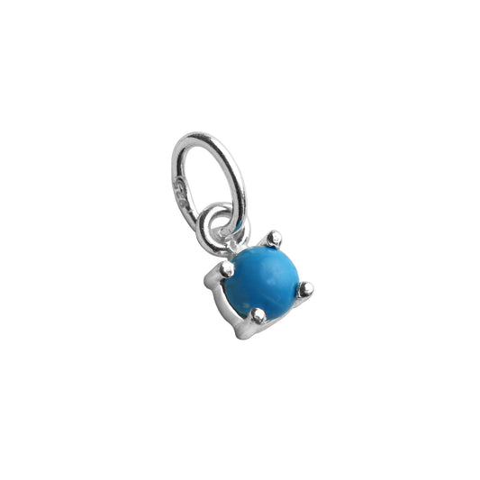 Sterling sølv turkis desember Birthstone Claw Charm