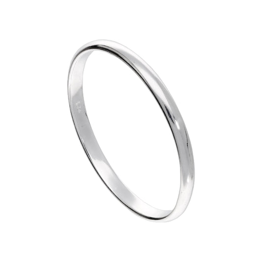 X Large Sterling Silver 2mm D Shaped Stacking Ring