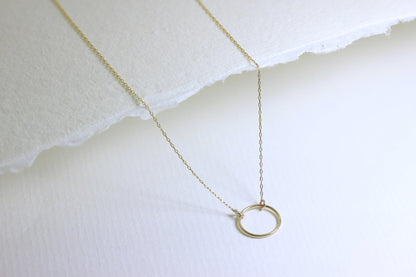 Fine 9ct Gold Karma Circle Necklace - 18 Inches