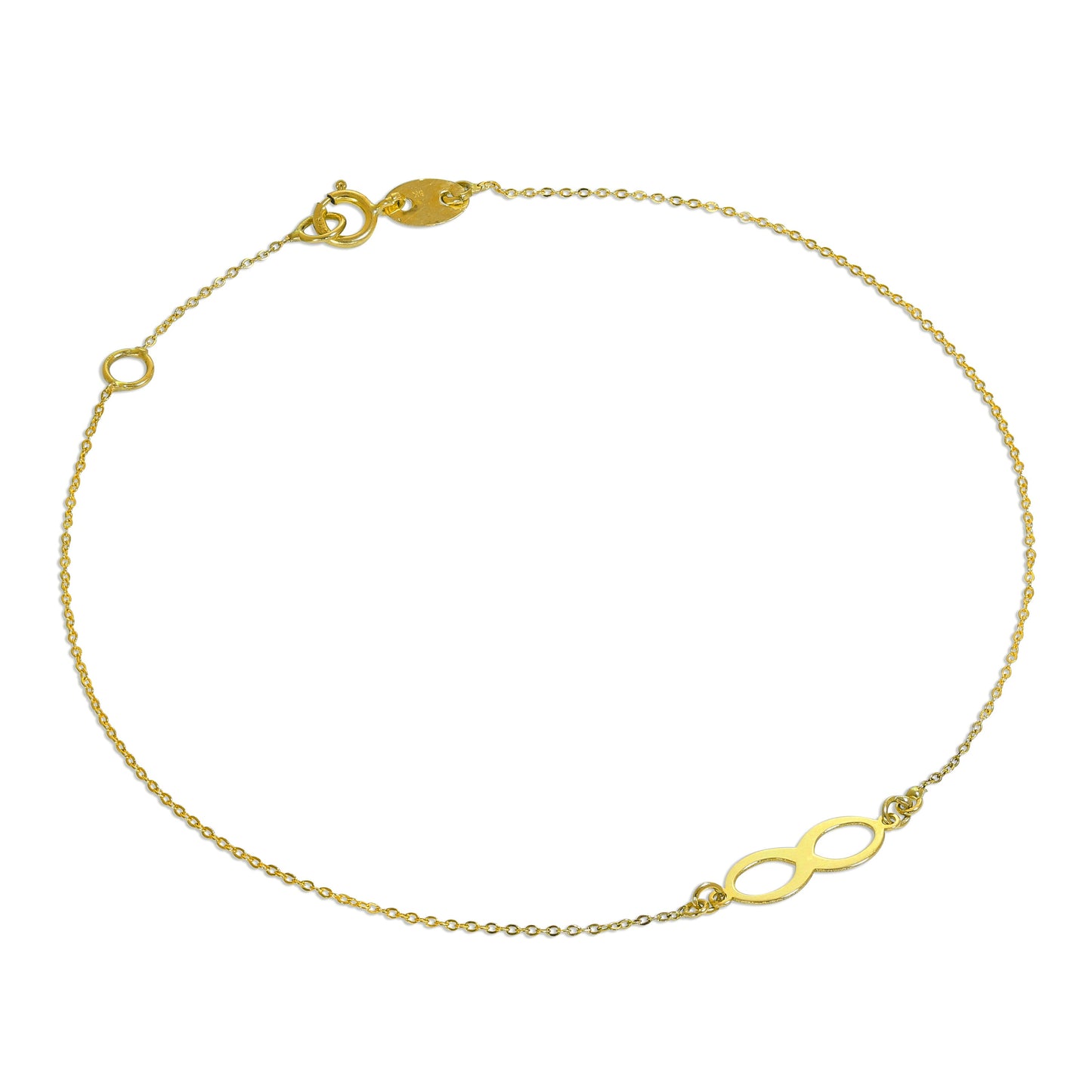 Fine 9ct Gold Infinity 7.5 Inch Extender Bracelet