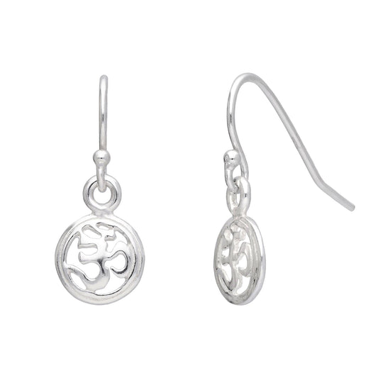 Sterling Silver Ohm Fishhook Dangle Earrings