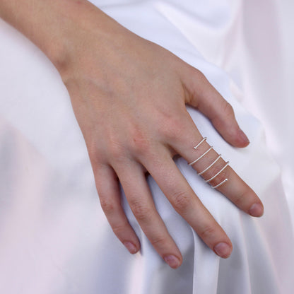 Sterling Silver Twisted Spiral Open Ring