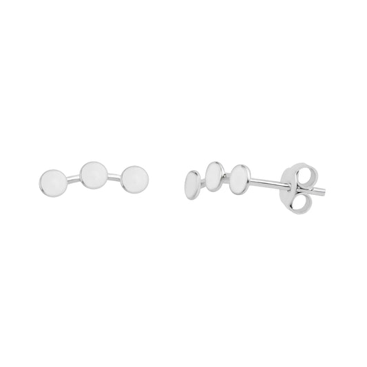 Sterling Silver Triple Disc Stud Earrings