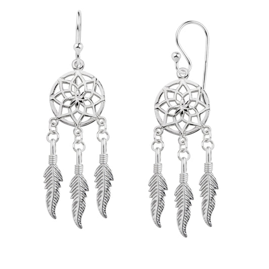 Sterling sølv Dreamcatcher Drop Dangle øredobber