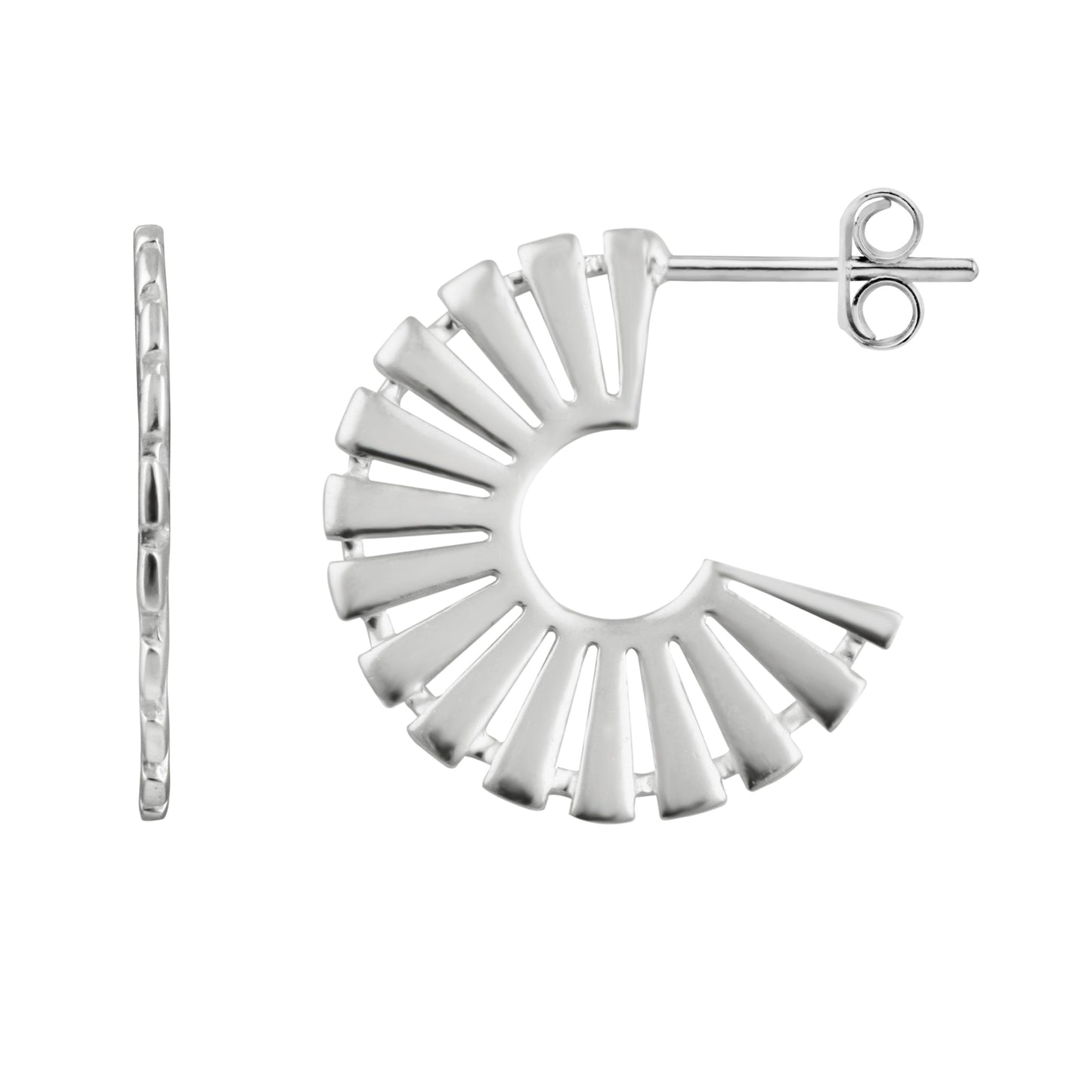 Sterling Silver Aztec Stud Hoop Earrings